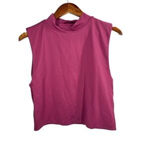 Babaton Womens Purple  Vince Mock Neck Tank T-shirt Top Size‎ XL Career